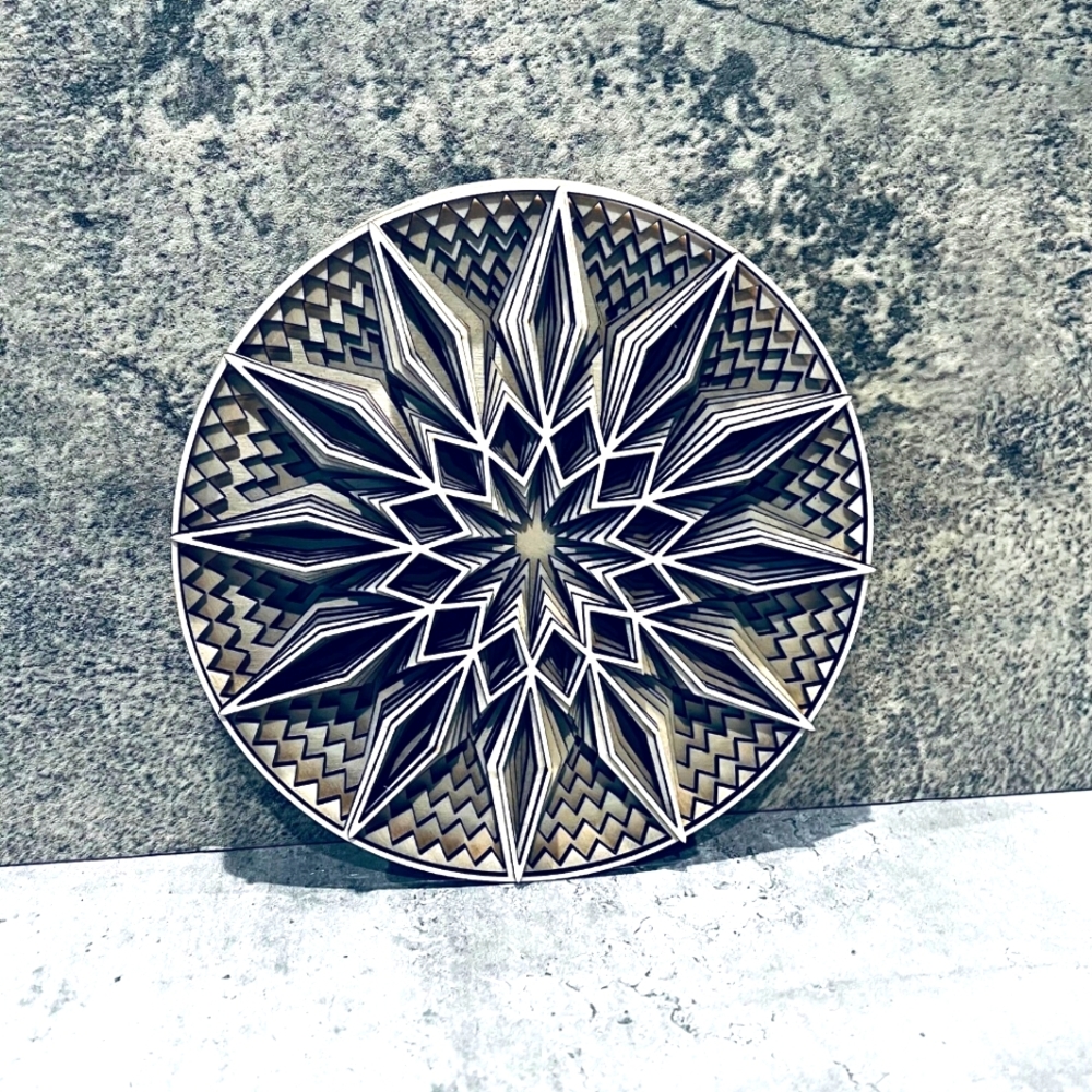 3D Wooden Wall Art "Flake" Multi-layer Mandala